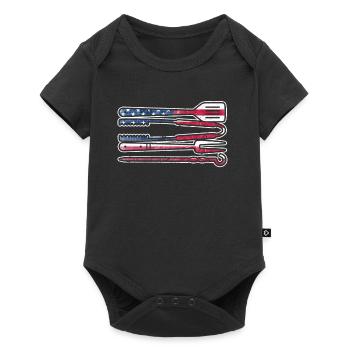 Amerikanische Flagge Grillen USA Patriotisch BBQ - Baby Premium Kurzarmbody - Schwarz - Vorne