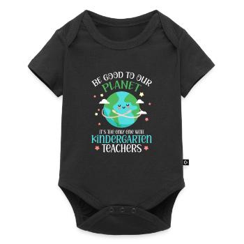 Kindergarten Child School Enrollment School Gift - Baby Premium short-sleeve bodysuit - black - Front