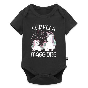 Sorella Maggiore Unicorno Annuncio Gravidanza - Baby Premium Kurzarmbody - Schwarz - Vorne