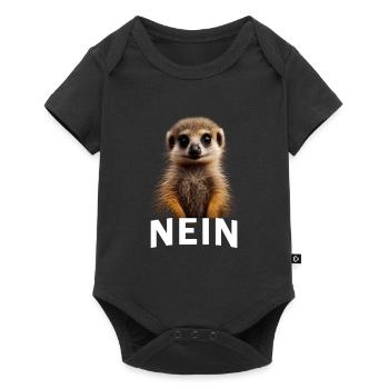 Statement Erdmännchen, Nö Fun, Einfach Nö, Nein - Baby Premium Kurzarmbody - Schwarz - Vorne