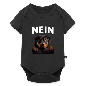 Statement Rottweiler, Nö Fun, Einfach Nö, Nein - Baby Premium Kurzarmbody - Schwarz - Vorne