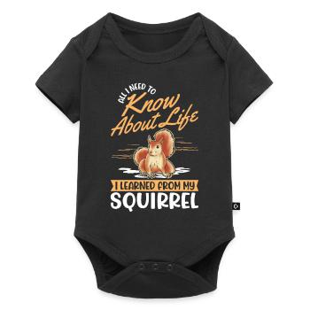 Écureuil Cadeau Écureuil Gris - Body à manches courtes Premium Bébé - noir - Devant