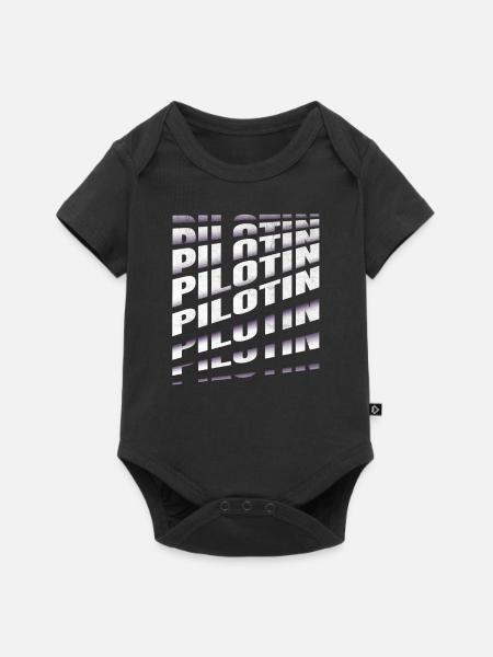 Flugzeug Spruch Pilotin - Baby Premium Kurzarmbody - Schwarz