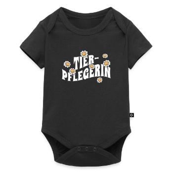 Tierwirt niedliche Blumen Tierpflegerin - Baby Premium Kurzarmbody - Schwarz - Vorne