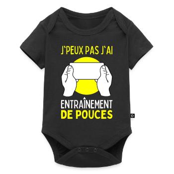 Je Peux Pas J'ai Entrainement De Pouces Gamer Geek - Body à manches courtes Premium Bébé - noir - Devant