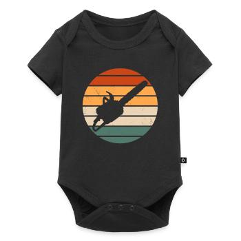Retro Chainsaw - Baby Premium short-sleeve bodysuit - black - Front