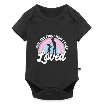 Vatertag Papa Erster Mann Ich Liebte Papa Papa - Baby Premium Kurzarmbody - Schwarz - Vorne