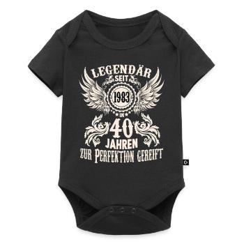 Eine Legende wird 40 Geburtstag Shirt zum Ehrentag - Baby Premium Kurzarmbody - Schwarz - Vorne