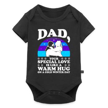 Dad Special Warm Hug Vatertag Daddy Vater Liebe - Baby Premium Kurzarmbody - Schwarz - Vorne