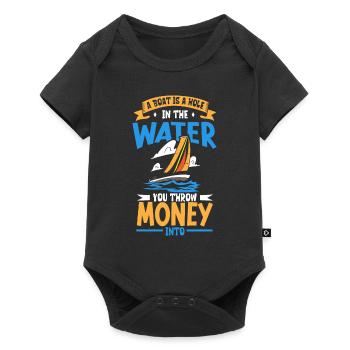 Boating Dad Boat Captain Pontoon Sailor Cruising - Baby Premium Kurzarmbody - Schwarz - Vorne