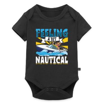Boating Dad Boat Captain Pontoon Sailor Cruising - Baby Premium Kurzarmbody - Schwarz - Vorne