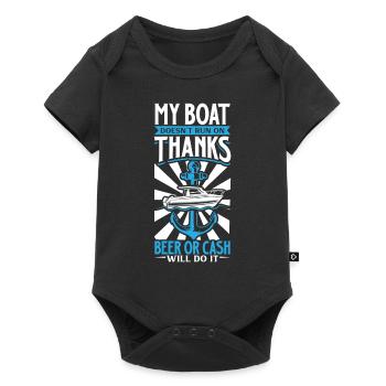 Boating Dad Boat Captain Pontoon Sailor Cruising - Baby Premium short-sleeve bodysuit - black - Front