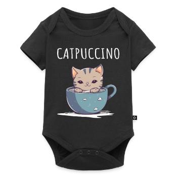 Catpuccino chat dans une tasse de café - Body à manches courtes Premium Bébé - noir - Devant