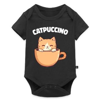 Catpuccino cat in coffee cup - Baby Premium short-sleeve bodysuit - black - Front
