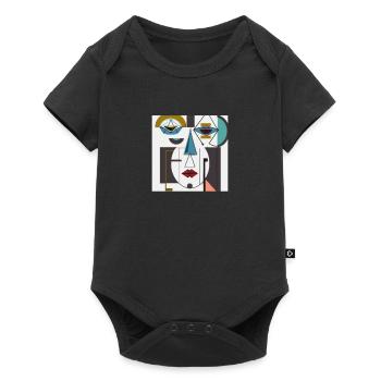 envious abstract face, colorful - Baby Premium short-sleeve bodysuit - black - Front