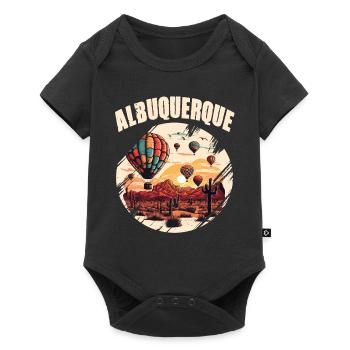 Albuquerque New Mexico Heißluftballon - Baby Premium Kurzarmbody - Schwarz - Vorne