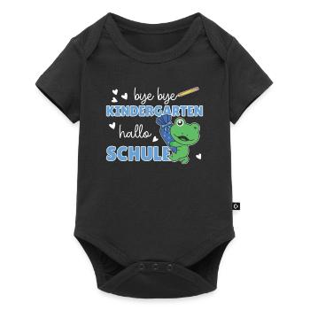 bye bye Kindergarten hallo Schule Frosch - Baby Premium Kurzarmbody - Schwarz - Vorne