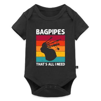 Bagpipe training and bagpipe playing - Baby Premium short-sleeve bodysuit - black - Front