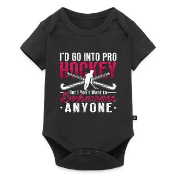Field Hockey I'd Go Into Pro Hockey But Goalkeeper - Baby Premium Kurzarmbody - Schwarz - Vorne