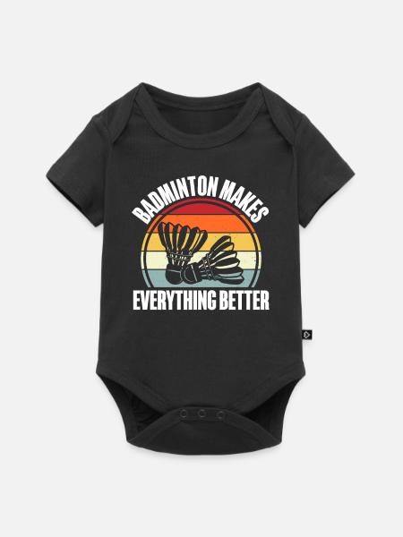 Badminton - Baby Premium Kurzarmbody - Schwarz