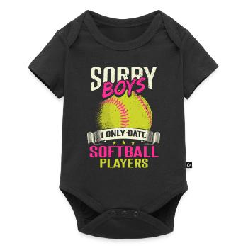 Je ne sors qu’avec des joueurs de softball - Body à manches courtes Premium Bébé - noir - Devant