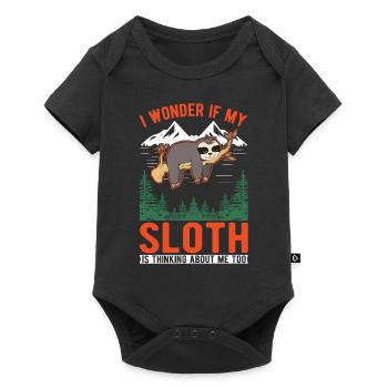 Sloth lover - Baby Premium short-sleeve bodysuit - black - Front
