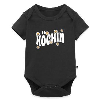 Koch niedliche Blumen Hobby Köchin - Baby Premium Kurzarmbody - Schwarz - Vorne