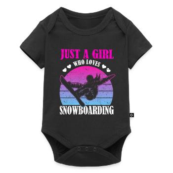 Snowboarder Girl - Just A Girl Who Loves Snowboard - Baby Premium short-sleeve bodysuit - black - Front