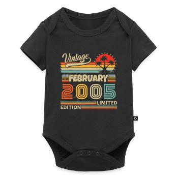 Février 2005 Vintage Anniversaire Rétro Cadeau - Body à manches courtes Premium Bébé - noir - Devant