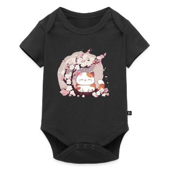 Chat Animaux mignons pour enfants Kawaii Chats - Body à manches courtes Premium Bébé - noir - Devant