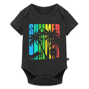 SUMMER Theme colourful Beach - Baby Premium Kurzarmbody - Schwarz - Vorne