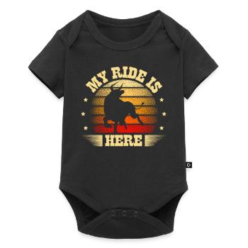 My Ride Is Here Bull Rider Bull Riding Rodeo - Baby Premium short-sleeve bodysuit - black - Front