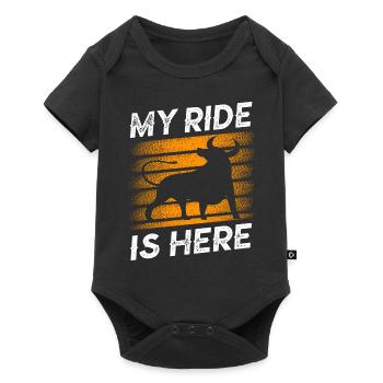 Mon tour est ici Bull Rider Bull Riding Rodeo - Body à manches courtes Premium Bébé - noir - Devant