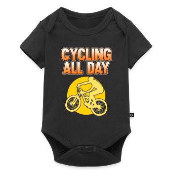 Faire du vélo toute la journée - Body à manches courtes Premium Bébé - noir - Devant