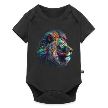 Leo Art Gift Artwork Animal Animal Motif - Body à manches courtes Premium Bébé - noir - Devant