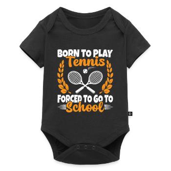 Né Pour Jouer au Tennis Humour Cadeau - Body à manches courtes Premium Bébé - noir - Devant