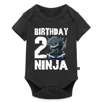Shark Ninja I'm 2 - Action Underwater Birthday - Baby Premium short-sleeve bodysuit - black - Front
