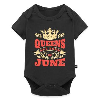 Queens Are Born In June Juni - Baby Premium Kurzarmbody - Schwarz - Vorne