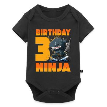 Shark Ninja I’m 3 - Action Anniversaire sous-marin - Body à manches courtes Premium Bébé - noir - Devant
