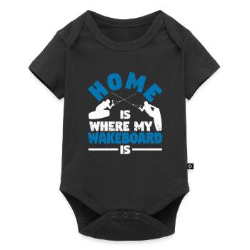 La maison est l’endroit où mon wakeboard est drôle wakeboard - Body à manches courtes Premium Bébé - noir - Devant