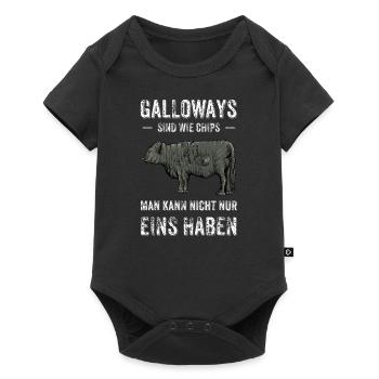 Galloway Rind I Schottland Rinderzucht für - Baby Premium Kurzarmbody - Schwarz - Vorne