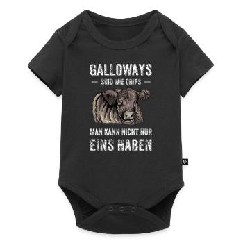 Galloway Rind I Schottland Rinderzucht für - Baby Premium Kurzarmbody - Schwarz - Vorne