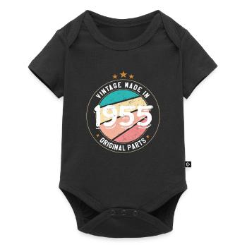 Geburtstagsgeschenk 1955 Frauen | Jahrgang 1955 - Baby Premium Kurzarmbody - Schwarz - Vorne