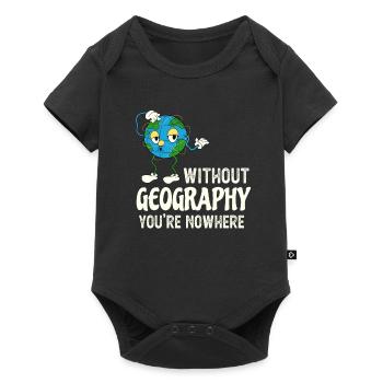 Drôle de professeur de géographie Citation Cartoon Globe - Body à manches courtes Premium Bébé - noir - Devant