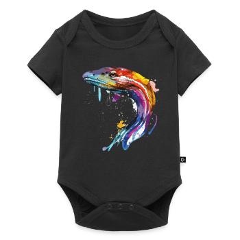 Watercolor Eel Colorful Freshwater Fishing Outdoor - Baby Premium short-sleeve bodysuit - black - Front