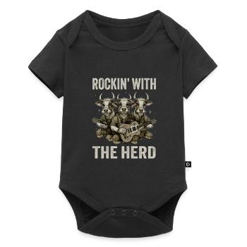 Cow Herd Guitar Cows Band Funny Musician - Baby Premium short-sleeve bodysuit - black - Front