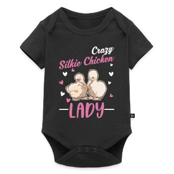 Crazy Silk Chicken Woman - Baby Premium short-sleeve bodysuit - black - Front