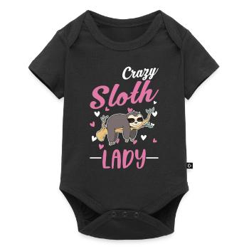 Crazy Sloth Woman - Baby Premium short-sleeve bodysuit - black - Front