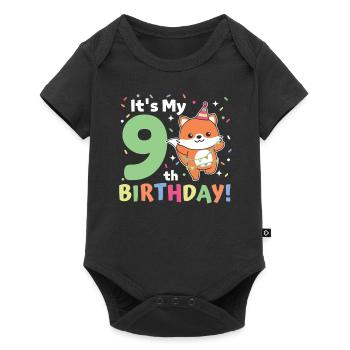 Fox for his 9th birthday Children nine years old - Baby Premium short-sleeve bodysuit - black - Front