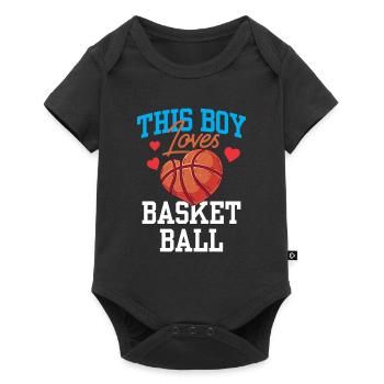 Ce garçon aime le basketteur - Body à manches courtes Premium Bébé - noir - Devant